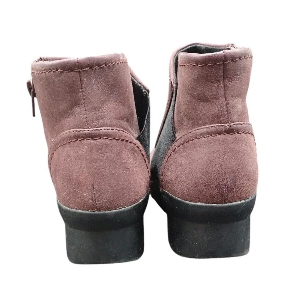 Clarks Cloudsteppers‎ Sillian Tino Burgundy Plum Ankle Boots Womens 8.5 M